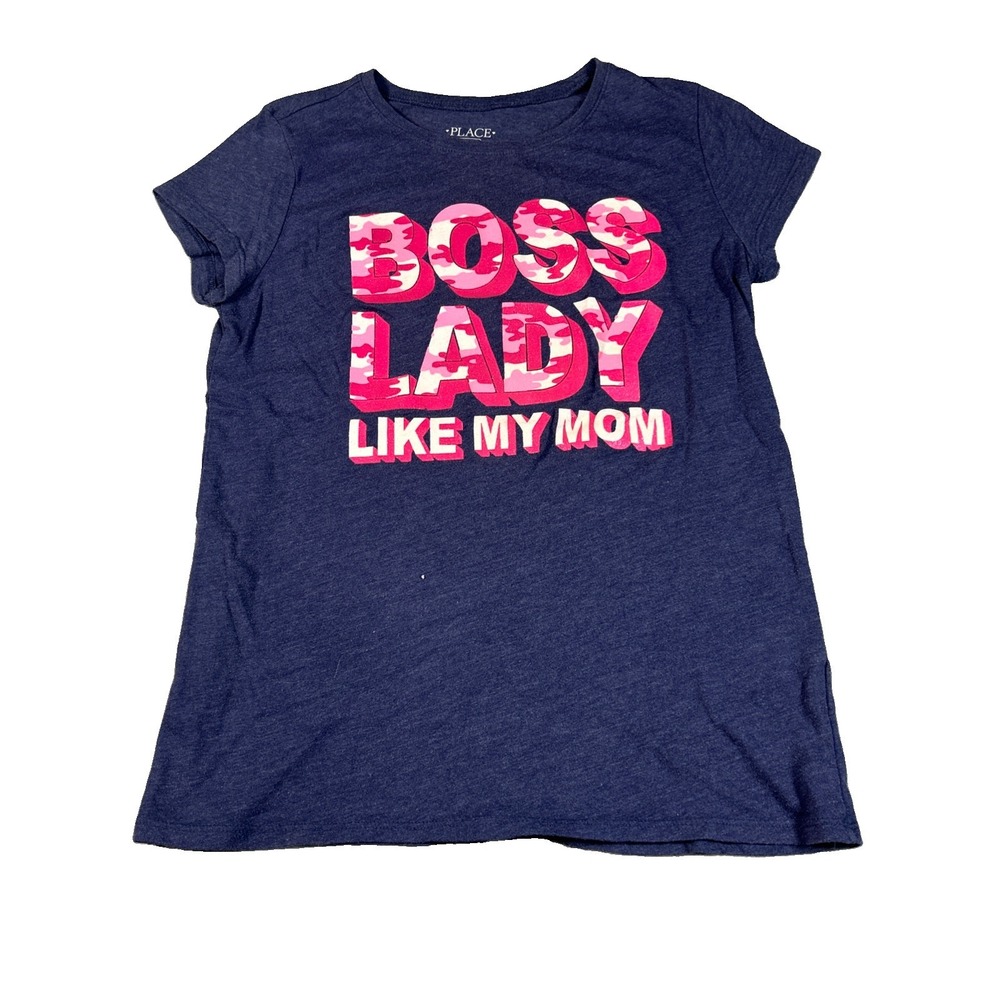 The Children's Place Girls Boss Lady Like My Mom Blue Graphic T-Shirt Size XL 14